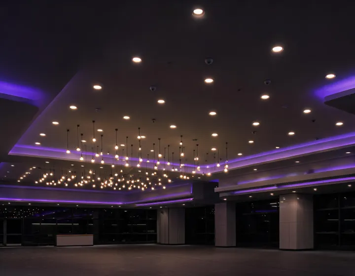 Connected lighting in a contemporary office atrium
