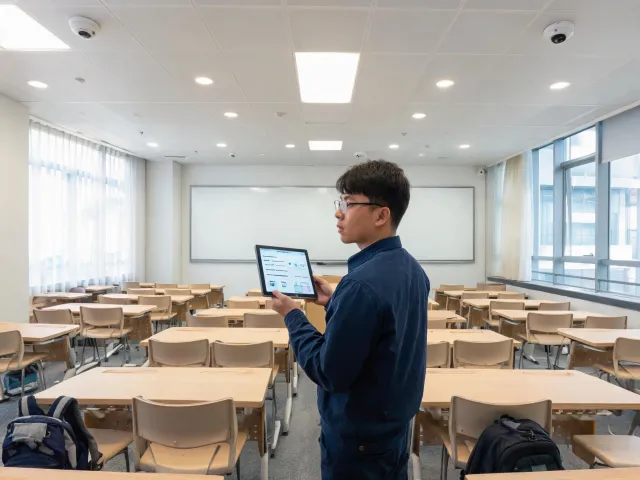 Technician commissioning connected lighting
